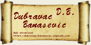 Dubravac Banašević vizit kartica